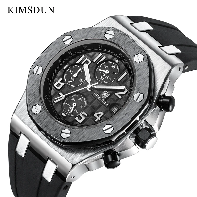 Relogio Masculino KIMSDUN Топ бренд новые часы мужские водонепроницаемые Дата Резиновый