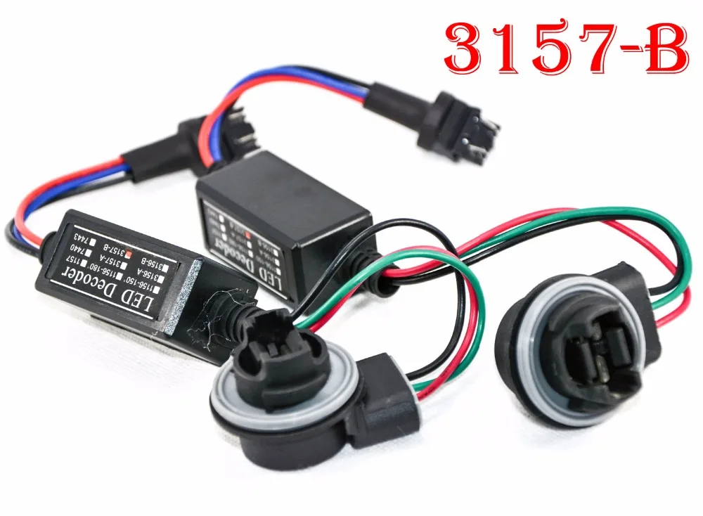 

2PCS 3157-B 1157 LED Bulb Power 8W Error Free Canbus Canceler Adapter Decoder Fog Turn Brake Signal Anti-Hyper Flashing Blinking
