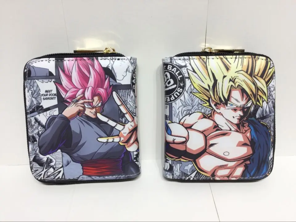 Аниме Dragon Ball Z кожаный кошелек на молнии карты органайзер для монетницы кошельки подарки дети милый мультфильм мини кошелек