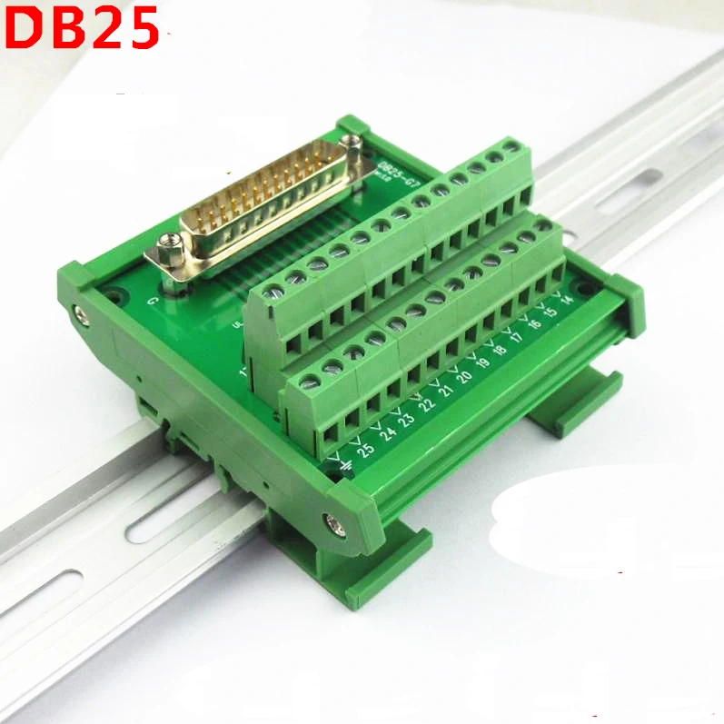 DB25 D Sub 25 Pin connectors male / female socket terminal block breakout board adapter DIN Rail | Обустройство дома