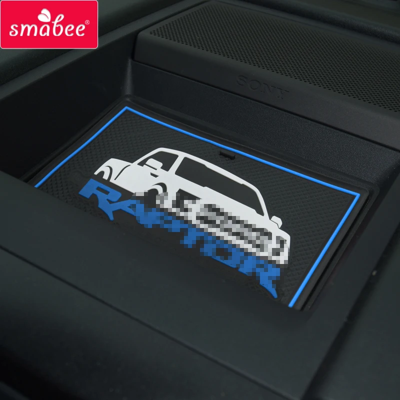 smabee Gate Slot Mats For FORD F150 RAPTOR 2015 2016 XLT LARIAT LIMITED PLATINUM BLACK Accessories Non-Slip Pad Door Groove Mat |
