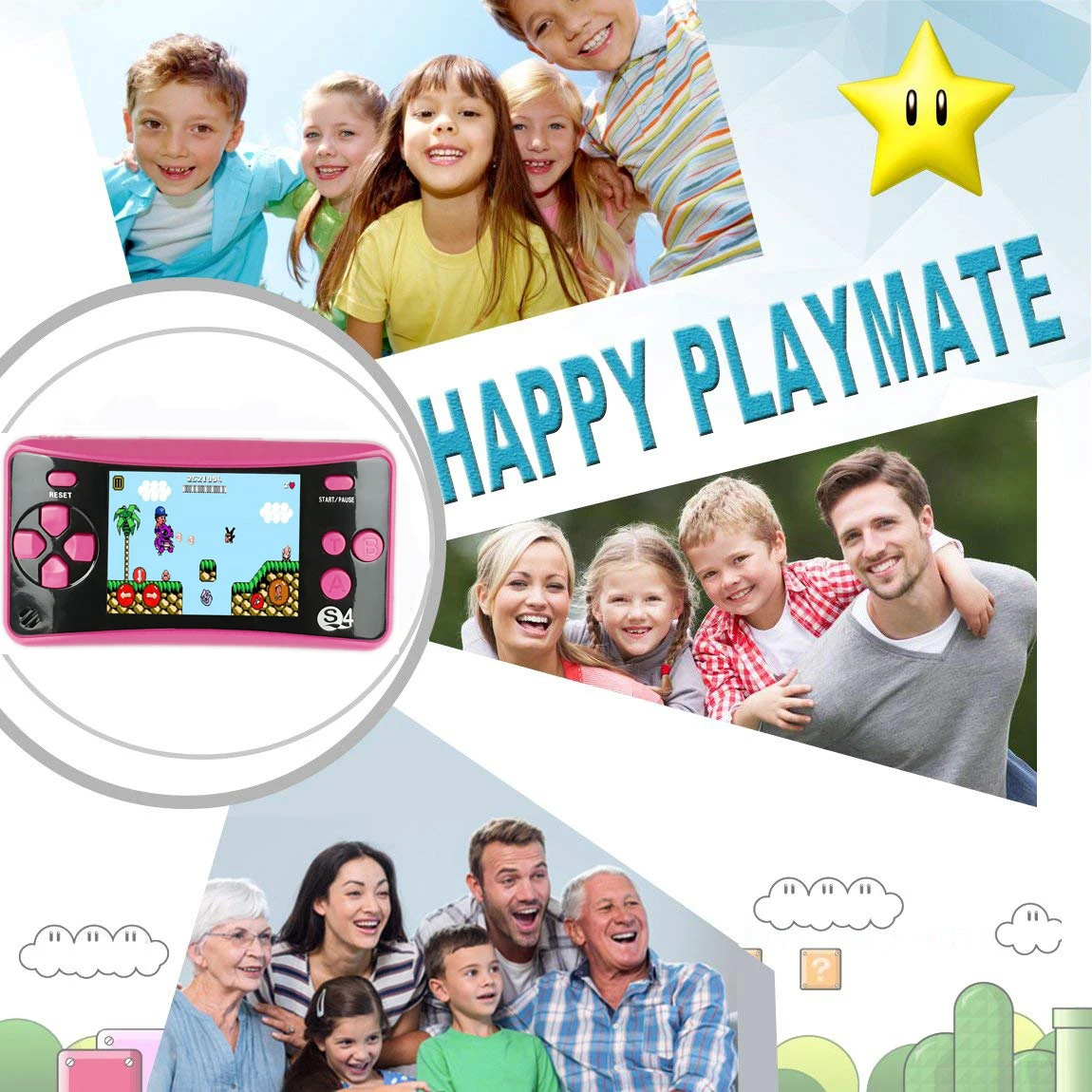 Мини ТВ видео игровые консоли JJFUN QS-4 портативная игровая консоль AV порт Ретро встроенные 182 классические игры 2,5 дюймовый ЖК-плеер