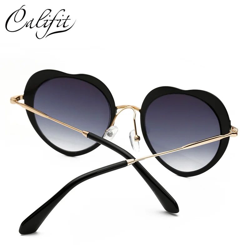 CALIFIT модные стильные розовые зеркальные солнцезащитные очки для женщин с милым