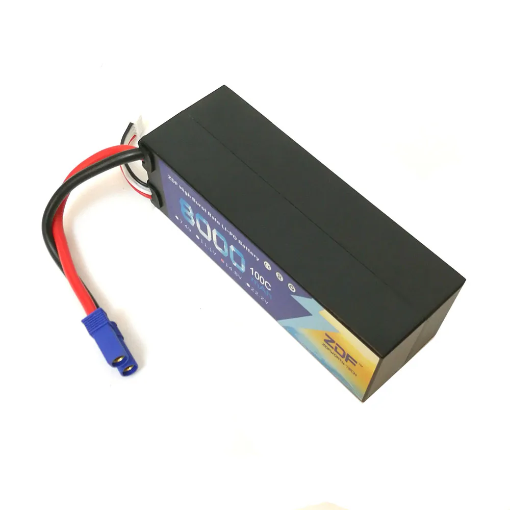 Высокая мощность 14 8 v 4S 8000mah 100C max 200C ZDF литиевые батареи EC5 разъем жесткий чехол для