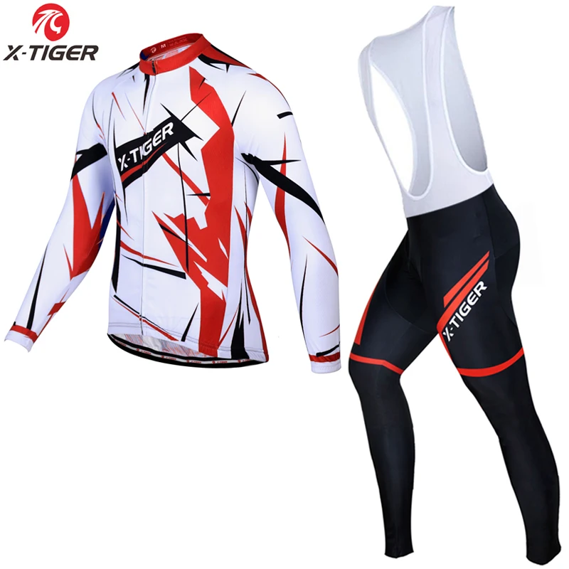 Jerseys and Bib Pant X-Tiger зимний комплект из термофлиса для езды на велосипеде, велосипедная одежда для велоспорта Одежда для езды на велосипеде - Цвет: Jerseys and Bib Pant