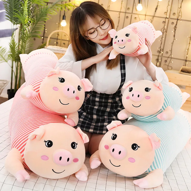 

New 50-120cm Cartoon Long Pig Plush Toy Chinese Zodiac Pig Doll Soft Stuffed Cute Animal Pillow Cushion Kids Children Girls Gift
