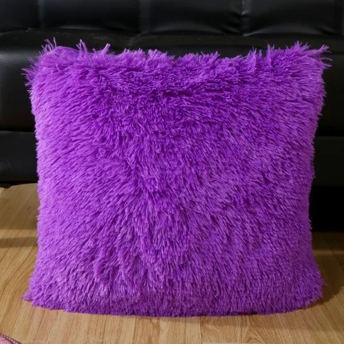 purple Простой Модный плюшевый чехол для подушки, Теплый Мягкий Квадратный чехол для дивана и автомобиля, наволочка для подушки, товары для дома, декоративная коробка(без подушки - Цвет: purple