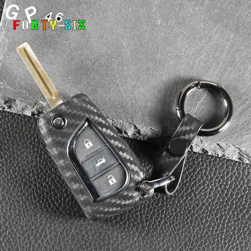 Чехол GPFORTYSIX для автомобильного ключа из углеродного волокна Toyota Camry Corolla Avensis Prius