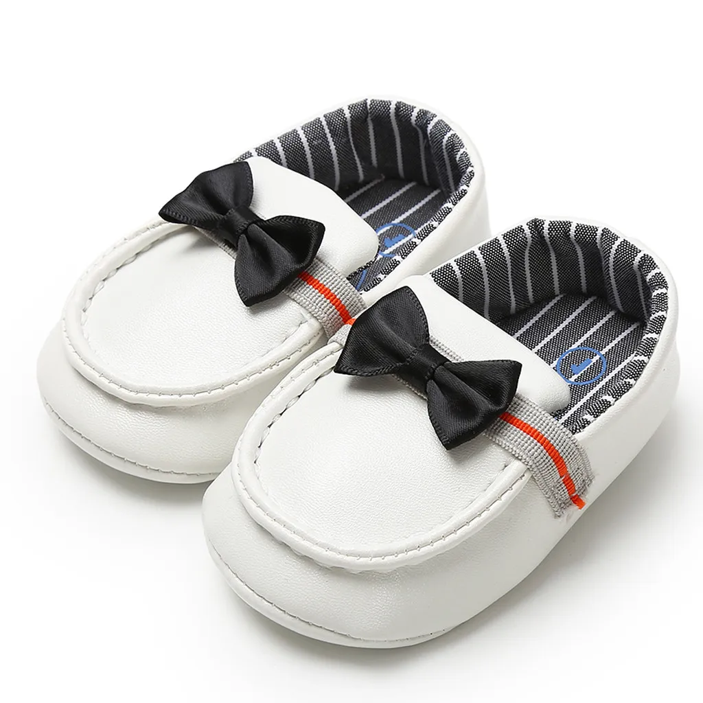 Детская обувь в полоску с бантом кожаная модная для малышей детская девочек