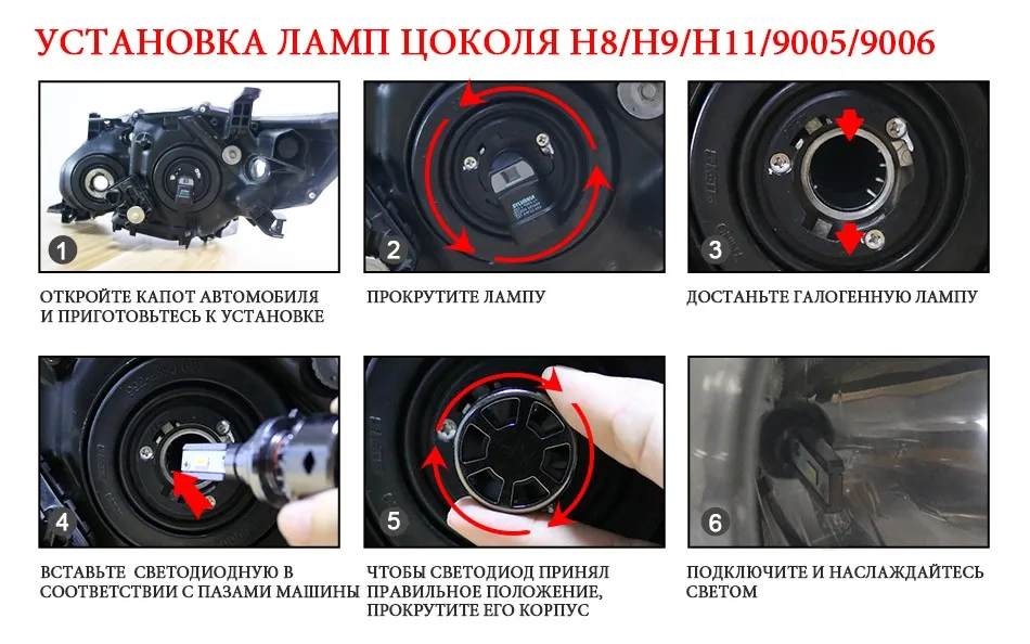 HLXG H7 LED H4 Lumileds Luxeon ZES Автомобильные Светодиодные Лампы Головного Света H1 LED H11 H8 HB3 9005 HB4 Ближний Свет Дальний Протифотуманные Фары 6500К 4300К 5000К 12В 12000Лм Сверхъяркие комплект ЛЕД