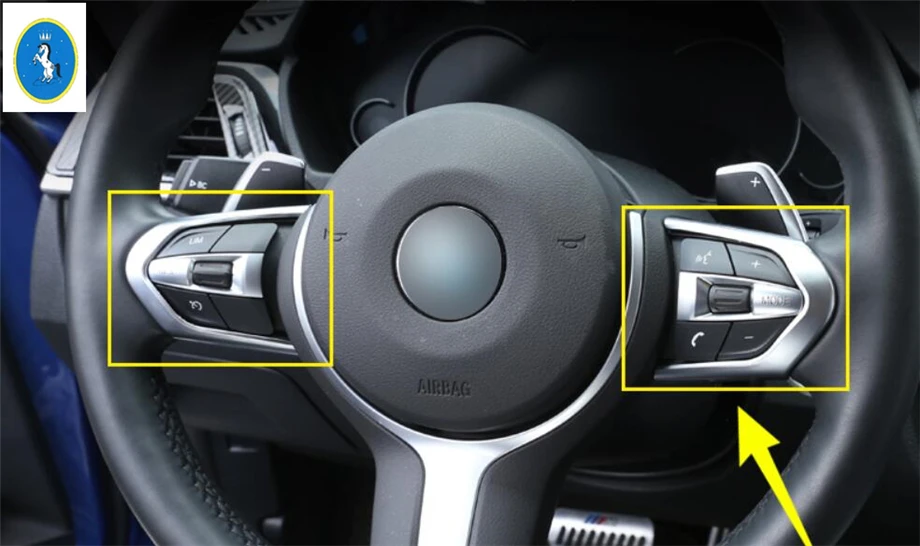 

Yimaautotrims For BMW 3 Series F30 F31 M-Sport ABS 2 Colors For Choice Accessories Steering Wheel Shape U Strip Cover Trim 2 Pcs
