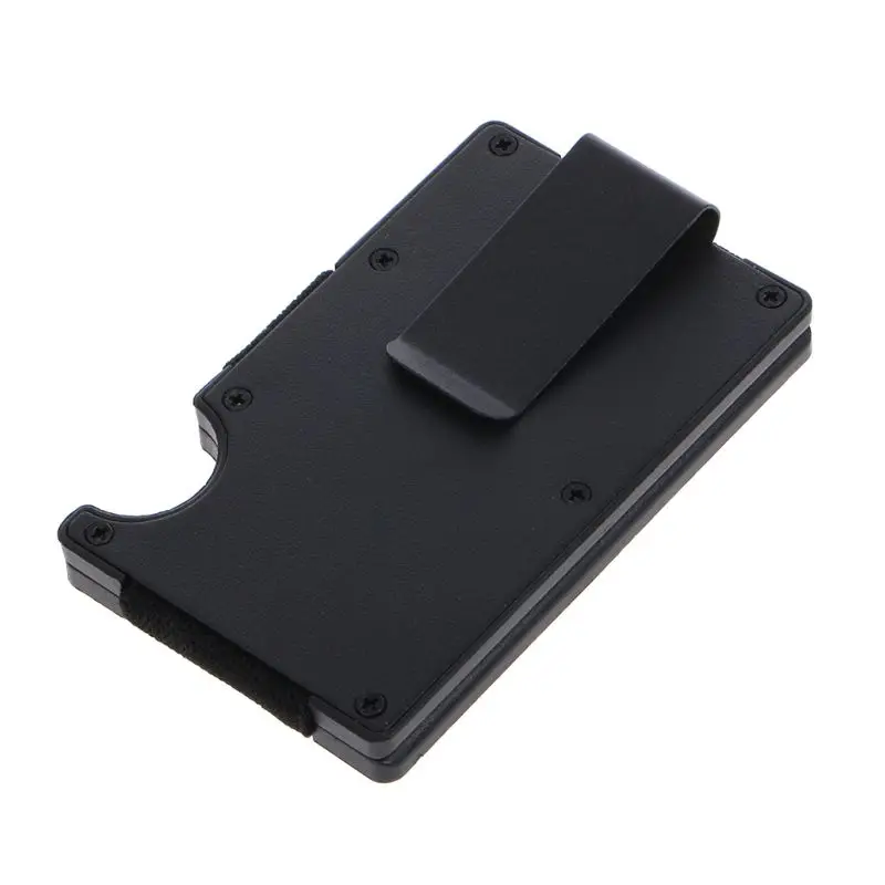 Мужской держатель для Карт RFID Блокировка ID Кредитная карта кошелек Алюминиевый Чехол Зажим для денег держатель для карт Высокое качество держатель для карт - Цвет: Черный