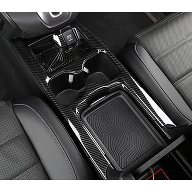 

For Honda CR-V CRV 2017 2018 ABS Matte/Carbon Fibre Car Interior Front Water Cup Holder Cover Trims Frame Accessories 1pcs