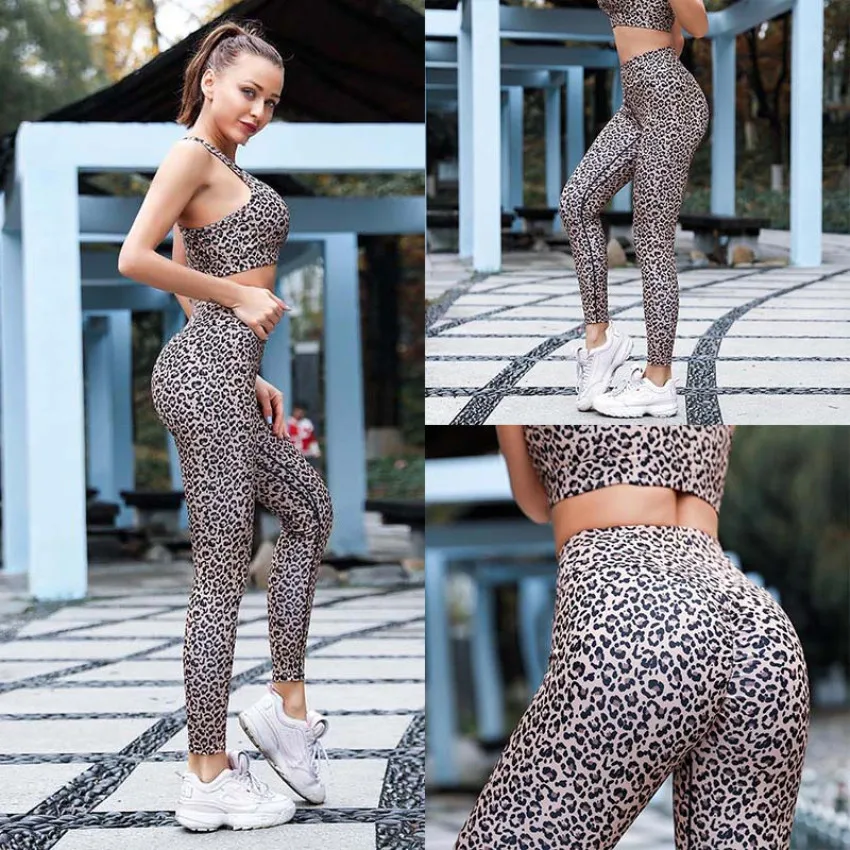Для женщин леггинсы лосины с леопардовым принтом женские штаны для фитнеса