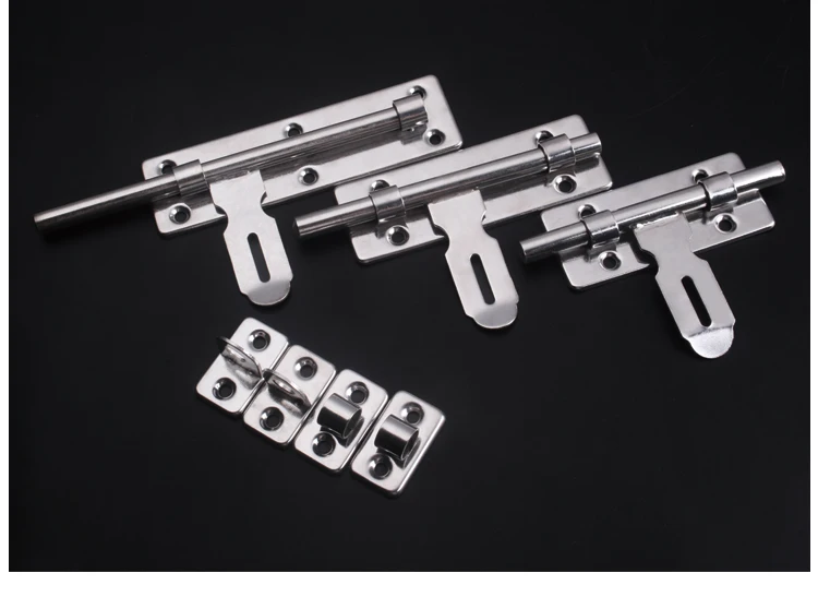 Thick Stainless Steel Anti-Theft Door Lock Bolt Two-Way Pin Ming Toilet Buckle Around Hardware With Screws | Обустройство дома