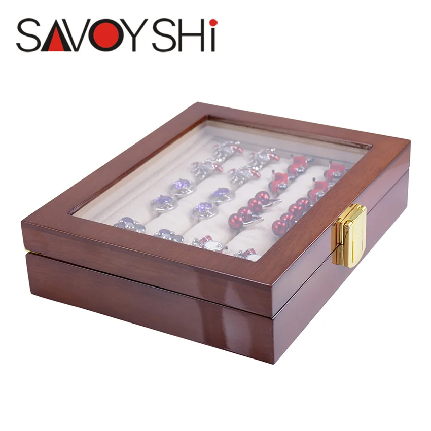 Бижутерия SAVOYSHI роскошная стеклянная коробка для хранения 12 пар вместительная