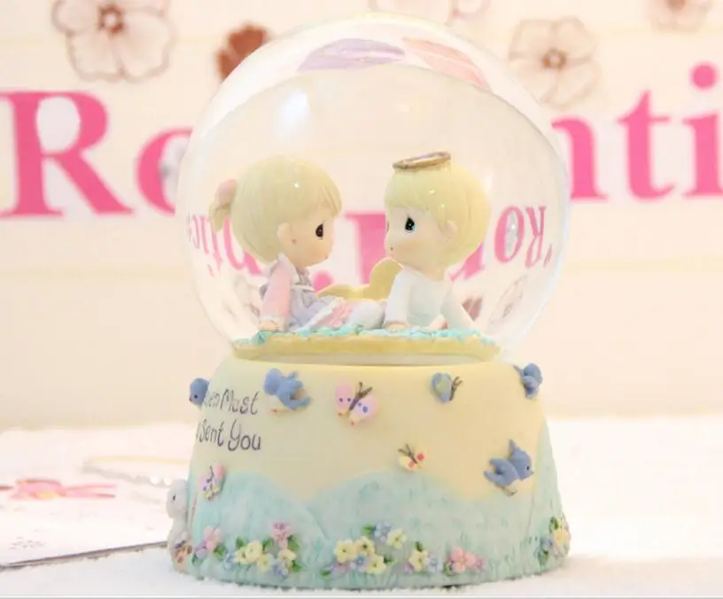 SCY 728+++Water droplet dolls honey crystal ball music box | Дом и сад