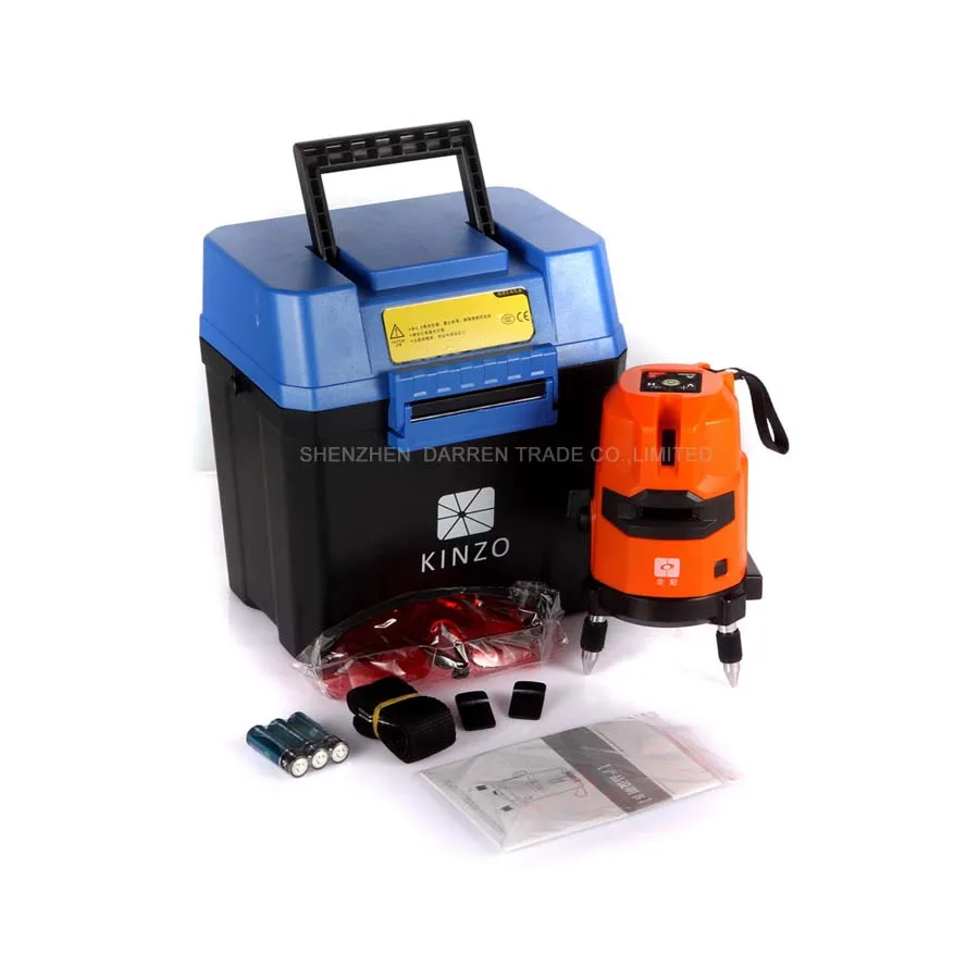 Многофункциональный лазерный нивелир KINZO вращающийся на 360 градусов 5 линий 4V1H3Point