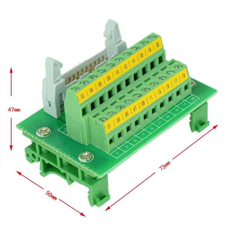 IDC20 Mni breakout board IDC 20 коннектор PLC релейный адаптер din-рейка Монтажная IDC20 Mini breakout плата