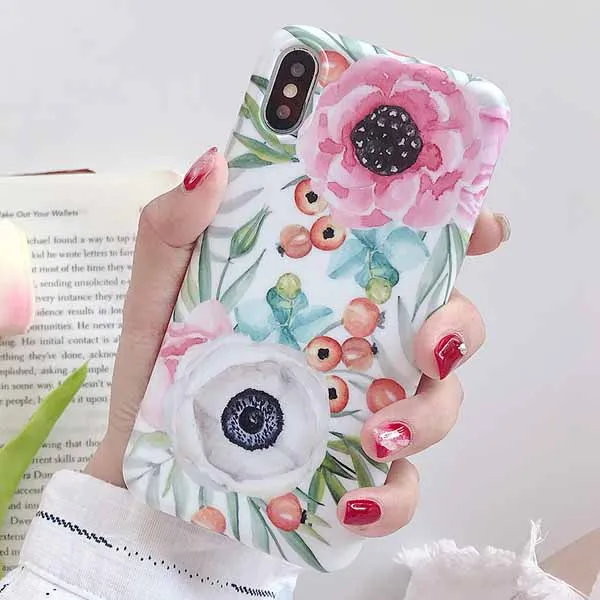 LOVECOM винтажные красочные чехлы для телефонов с изображением цветов для iPhone 11 Pro Max XS Max XR 6 6S 7 8 Plus X XS мягкая IMD задняя крышка с цветочным рисунком Coque - Цвет: b