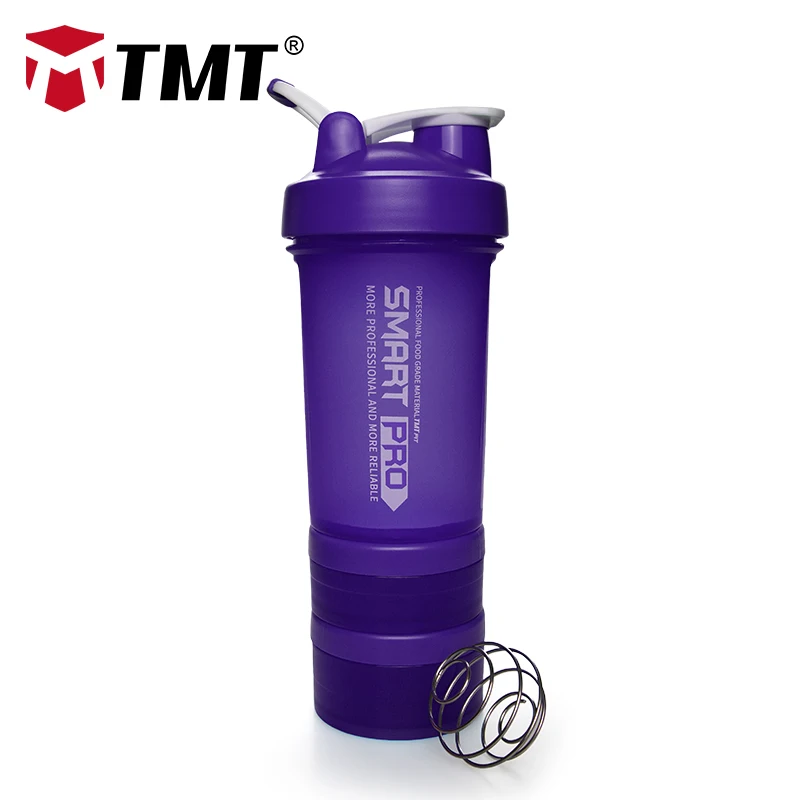 Purple TMT тренажерный зал Спортивная бутылка для воды PP протеиновый порошок коробка фитнес смешанный 316 шейкер портативная большая бутылочка No-BPA наружные аксессуары - Цвет: Purple