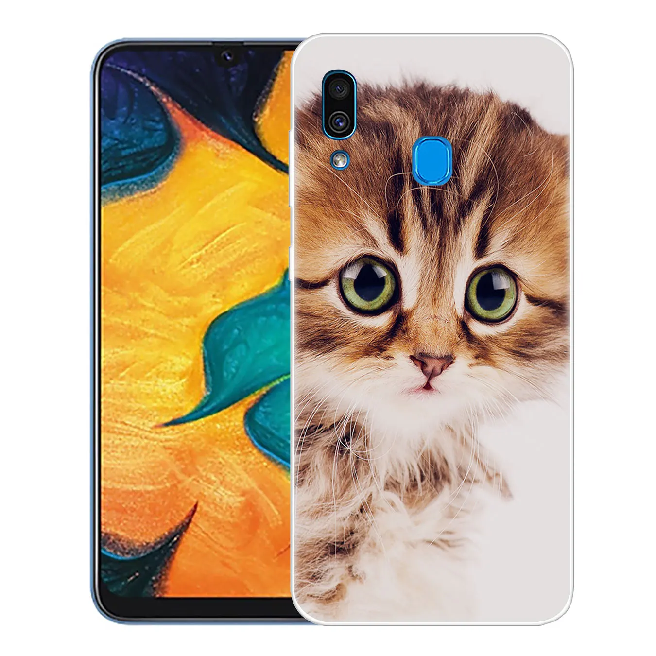Чехол для телефона Lavaza Merry Christmas cat серый милый чехол Samsung Galaxy A70 A60 A50 A40 A30 A20 A10 M10 M20 M30