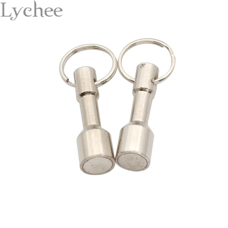 Lychee 1 пара серебряный цвет тест магнит проверка брелок ювелирные изделия серебро лом металл сильная неодимовая магнитная цепочка для ключей