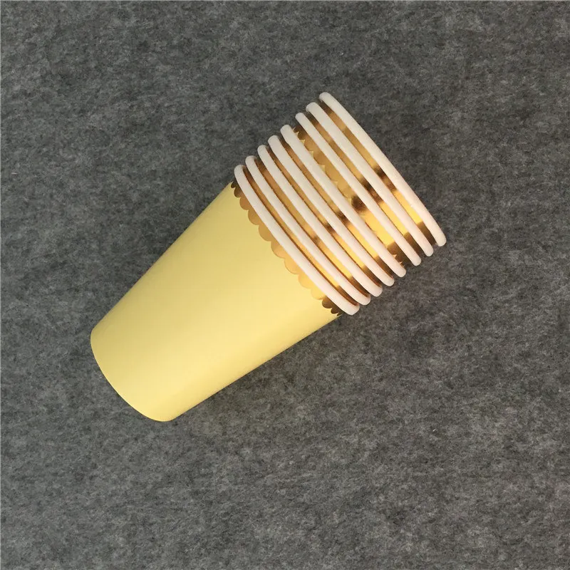 Yellow Gold 120 шт мятный и синий ход мрамора серебристое окаймление бумажные чашки вечерние угощение гость питьевой чашки для свадьбы 1-й День рождения помолвки Вечерние - Цвет: Yellow Gold