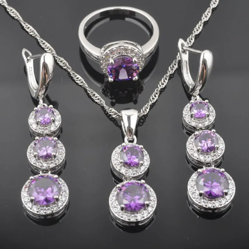 Дубай ювелирные наборы для женщин Свадебные изделия серебряного цвета