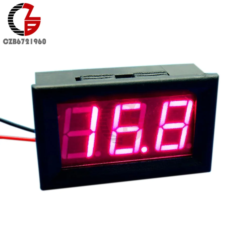 Red DC 5 V-120 V 2 провода 0,56 ''светодиодный цифровой вольтметр измеритель напряжения автомобиля мотоцикл электрический велосипед детектор напряжения Тестер монитор 12V 24V - Цвет: Red