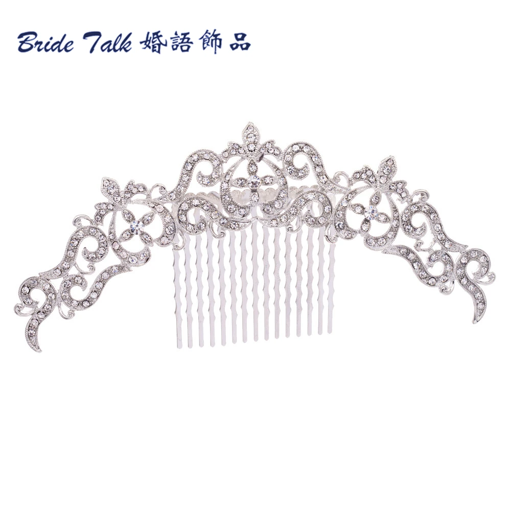 Свадебные аксессуары для волос стразы кристаллы ювелирные изделия серебряный