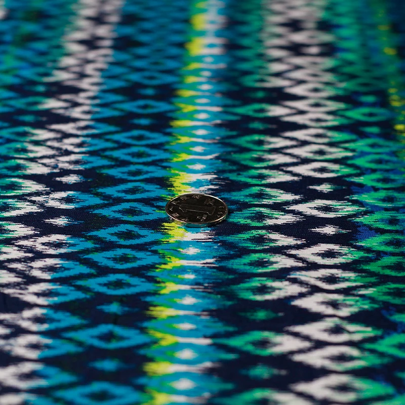 Новинка 2017 льняная ткань синяя летняя дышащая ромбовидная через народный стиль