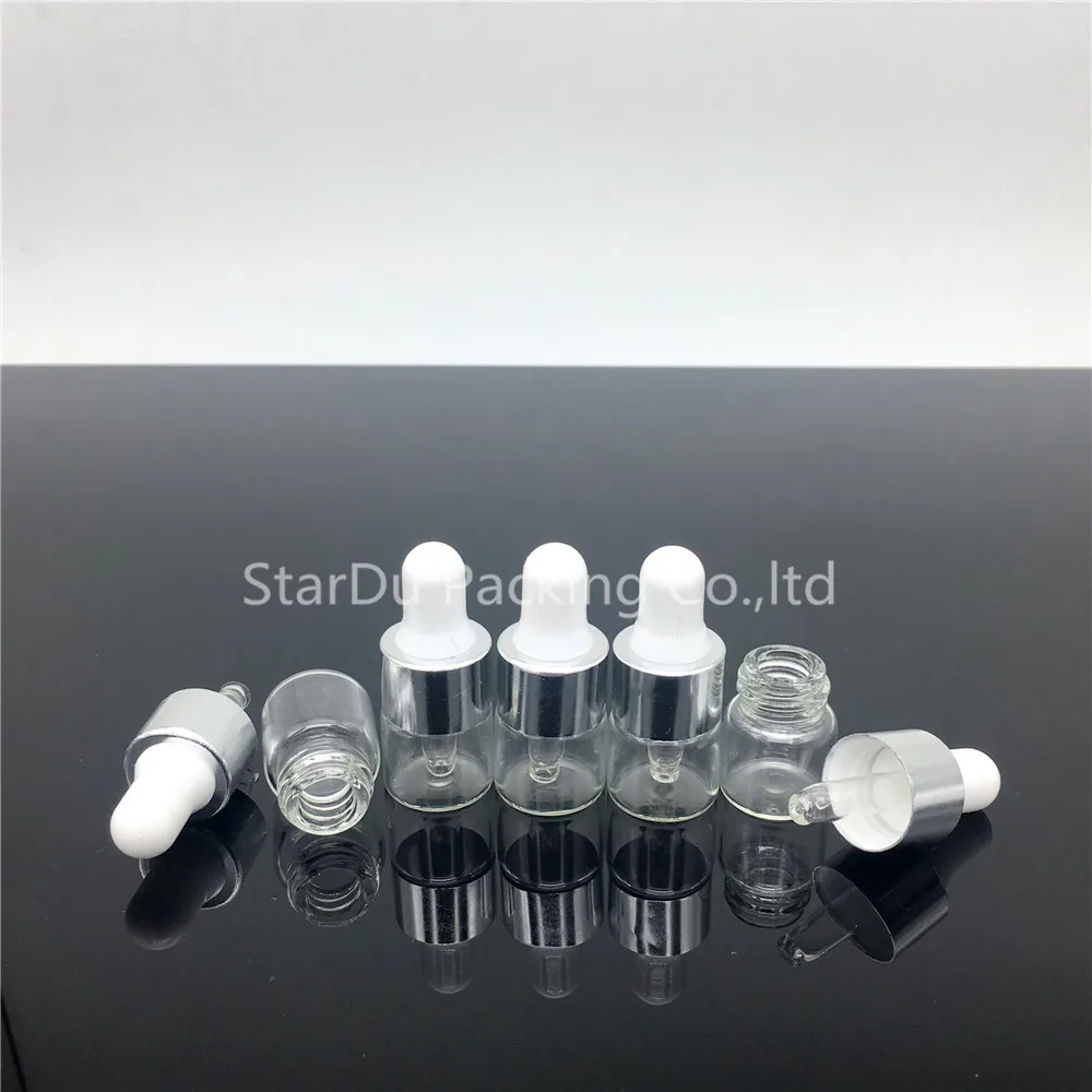 

Mini Glass 50PCS 1ML Small Clear Glass Dropper Bottle, 1cc Refillable Bottles