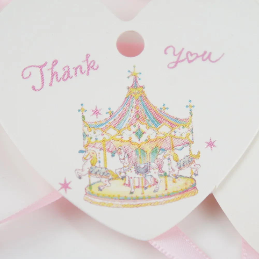 Круглые Бумажные этикетки с сердечками карусель merry go подарок на свадьбу день