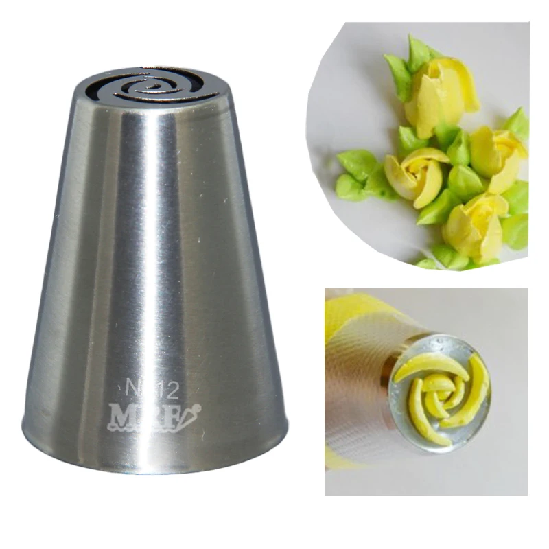 

(30pcs/Lot)Free Shipping FDA High Quality Stainless Steel 18/8 Cake Decorating Russian Twist Rose Flower Icing Nozzle #NO12