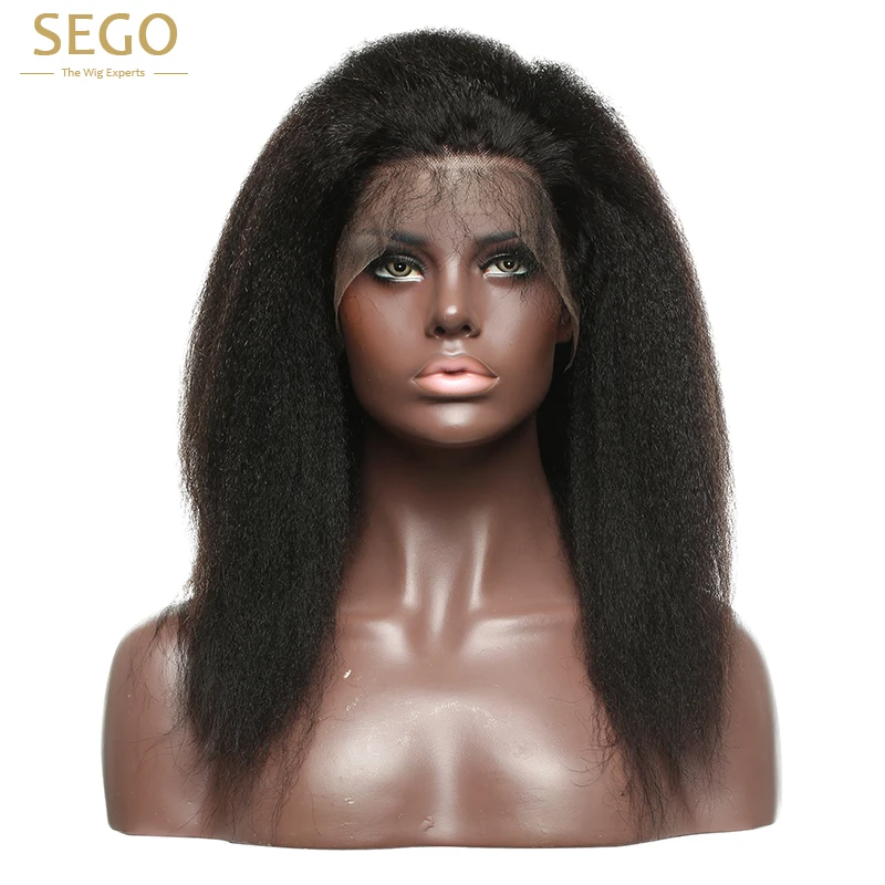 SEGO 13*4 кудрявые прямые парики из человеческих волос для черных женщин натуральный