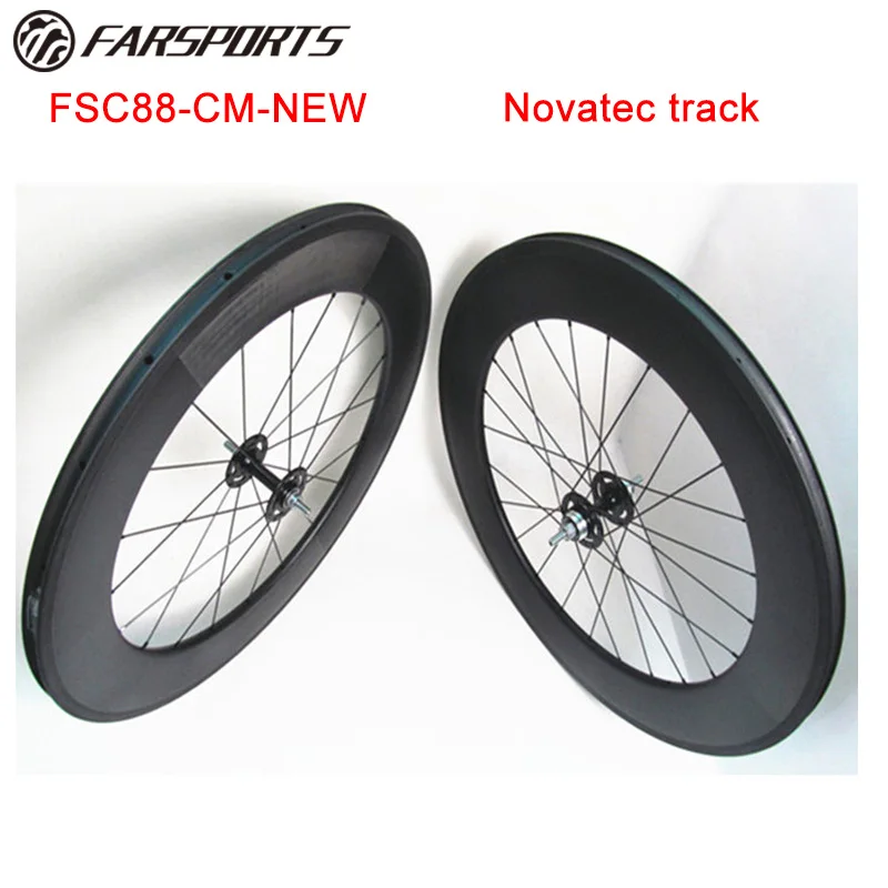 

Price competitive Far Sports 88mm x 20.5mm carbon track cycling wheelset clincher with Novatec track hubs