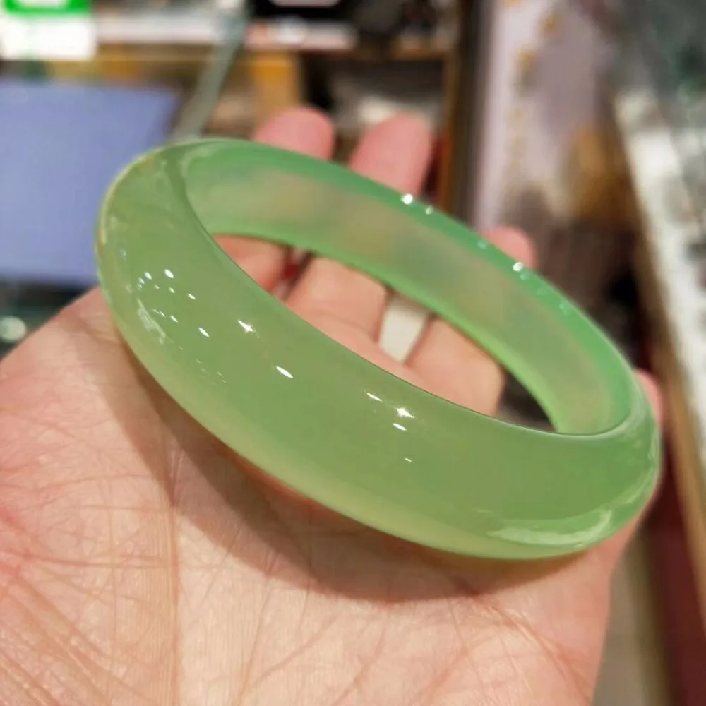 Женский Браслет манжета ONEVAN Ice of light green pea Чонсам в китайском стиле|Гибкие и
