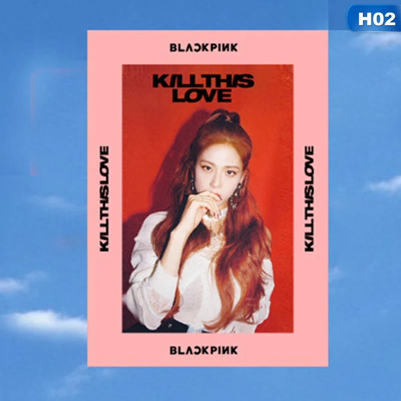 H02 1 шт. Kpop Blackpink Kill This Love Photo Stikcy Card Дженни Лиза HD фотостудия наклейка альбом кристальная карта наклейка - Цвет: H02