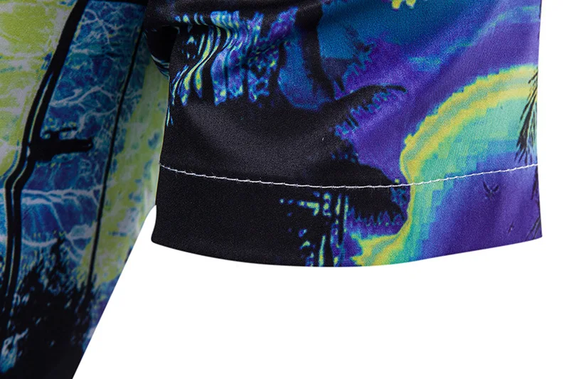 Гавайская рубашка с 3D пальмами мужская летняя брендовая дизайнерская пляжная s