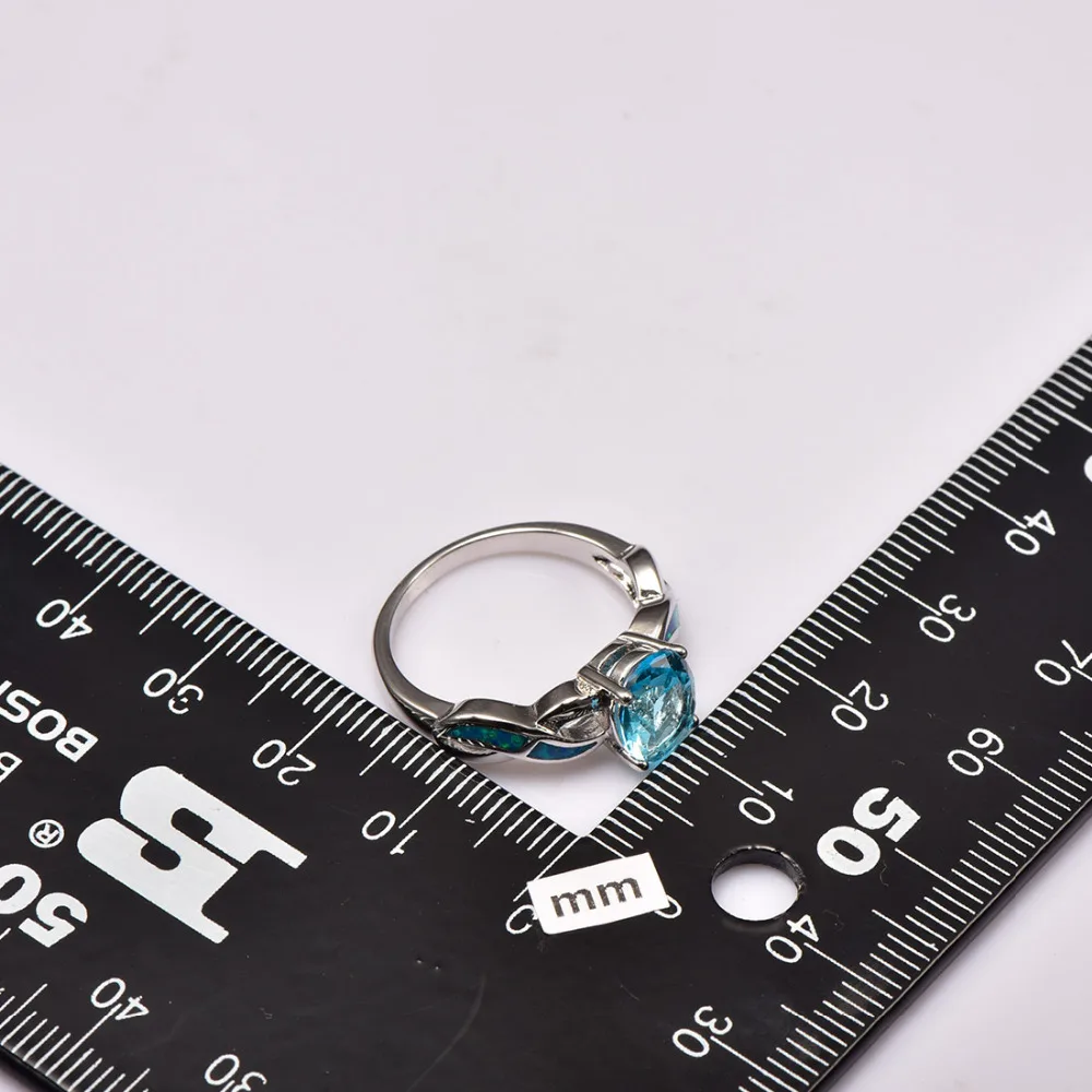 Simulated Aquamarine With Blue Fire Opal 925 Sterling Silver Ring Beautiful Jewelry Size 6 7 8 9 10 R1430 | Украшения и