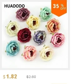 HUADODO 20 шт. 5 см искусственные головки цветов шелковые розы цветы для свадебного украшения Скрапбукинг DIY Подарочная коробка поддельные цветы