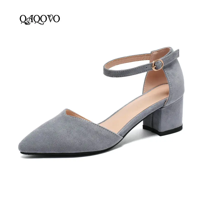 Woomen/летние босоножки с ремешком на щиколотке Дамская обувь из флока низком