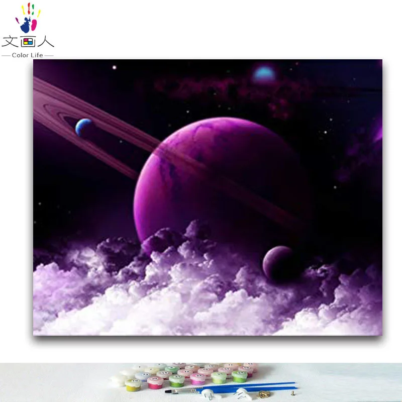 DIY картинки для раскраски по номерам с звёздное небо рисунок живописи защелка