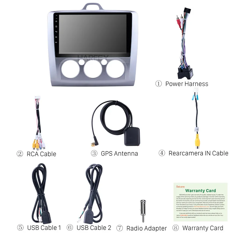 Автомагнитола Harfey на Android 10 0 9 дюймов стерео GPS 2DIN для 2004 2005 2006-2011 Ford Focus Exi MT 2 3 MK2/MK3