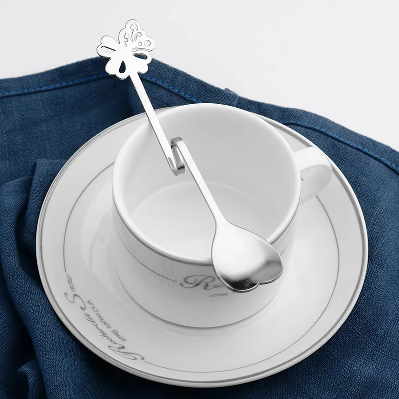 1 шт Бабочка Кофе ложка изогнутые Нержавеющая сталь для специй Кухня ручной