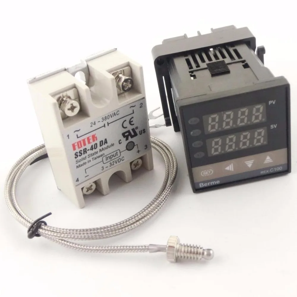 REX C100FK02 V * PID Температура контроллер Набор с 10DA/25DA/40DA/50DA/75DA твердотельные реле и 1M K
