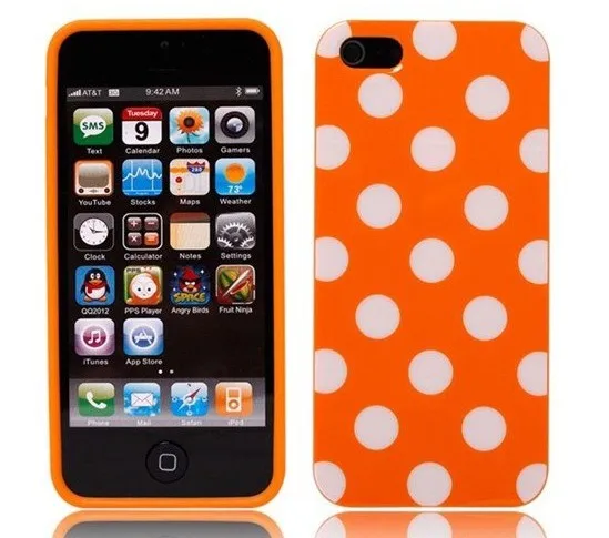 polka dots case for iphone5 cute wave point Hard iphone 5 Wholesale Free DHL 1000 pcs/lot|case multi hard disk|case cdcase import |