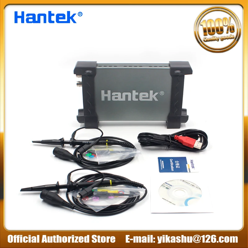 H036 Hantek официальный 6022BE портативных ПК USB цифровой виртуального Осциллограф 2