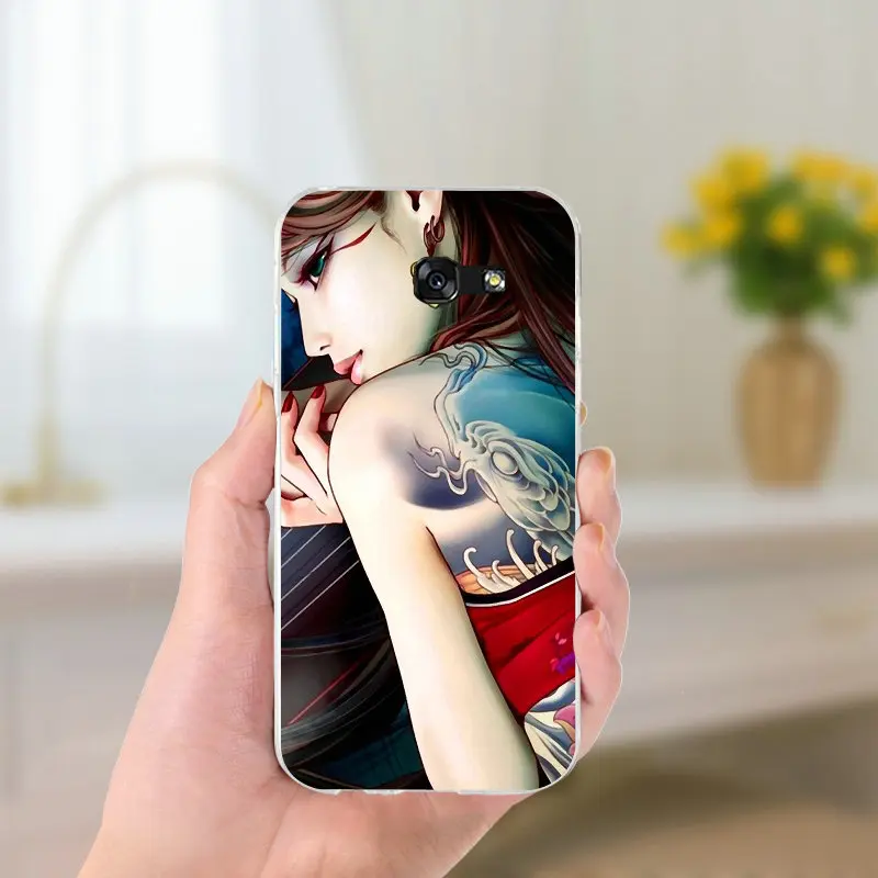 Cartoon Cool Art Tattoo Girl Phone Case Slim Soft TPU for Samsung Galaxy Note 5 8 9 S2 S4 S5 Mini S6 S7 S8 S9 S10 Edge Plus Lite | Мобильные